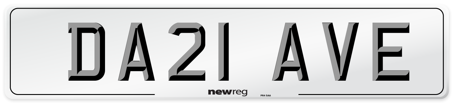 DA21 AVE Number Plate from New Reg